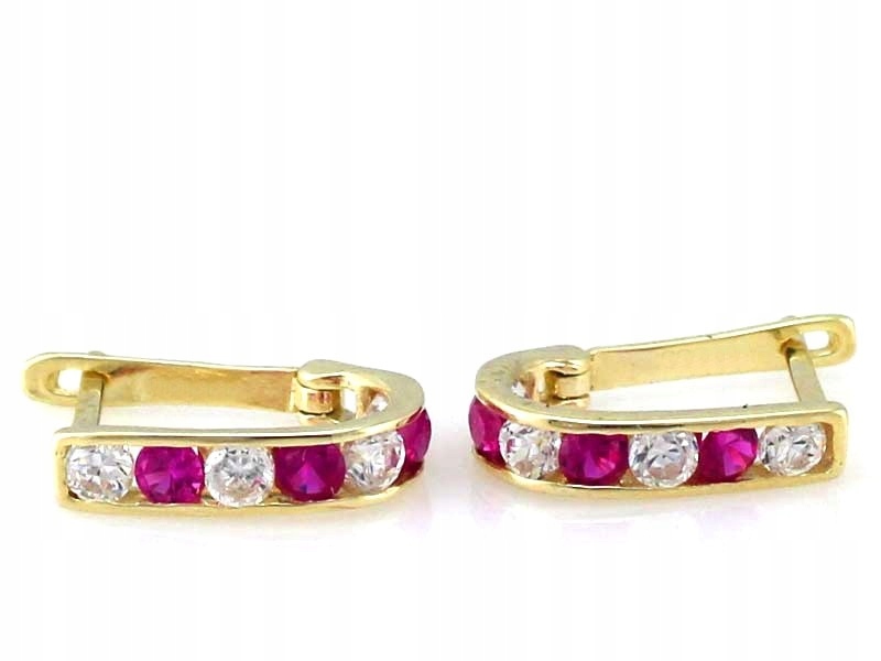 Klasické Náušnice z bílého a růžového zlata s tmavými zirkony ryzost 585