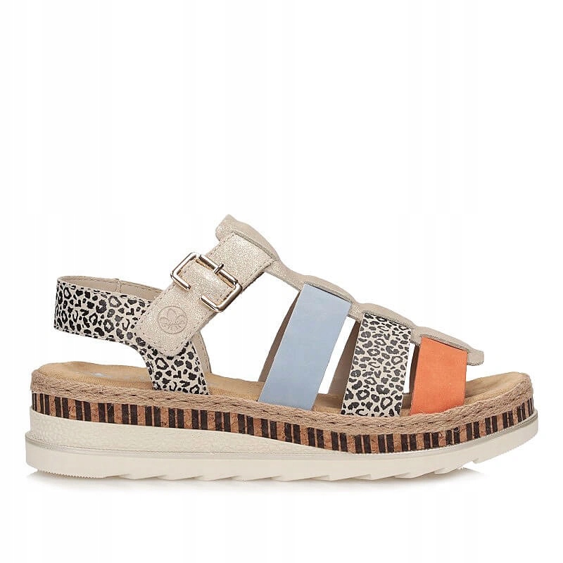 Dámské sandály Rieker V7904-90 barevné s přezkou na platformě