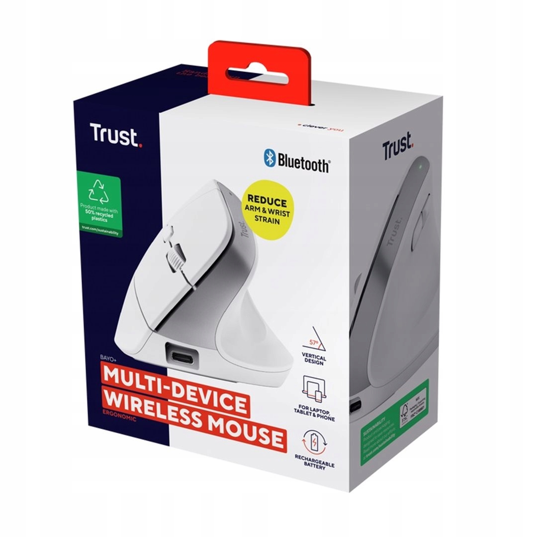 2 x Trust 25399 ergonomická bezdrôtová myš Bluetooth s nabíjaním akumulátora