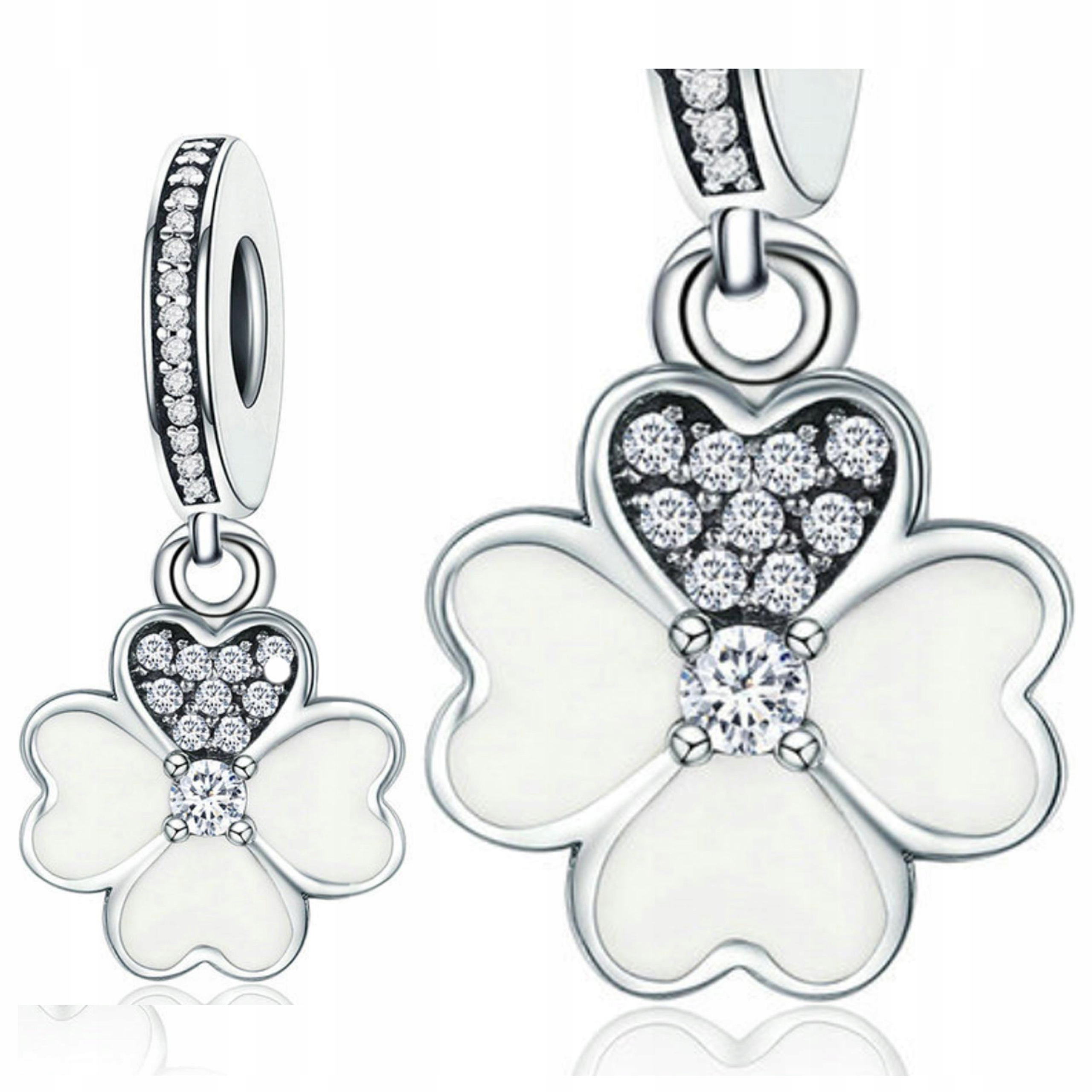 

Charms do Pandora cyrkonie Koniczynka szczęście