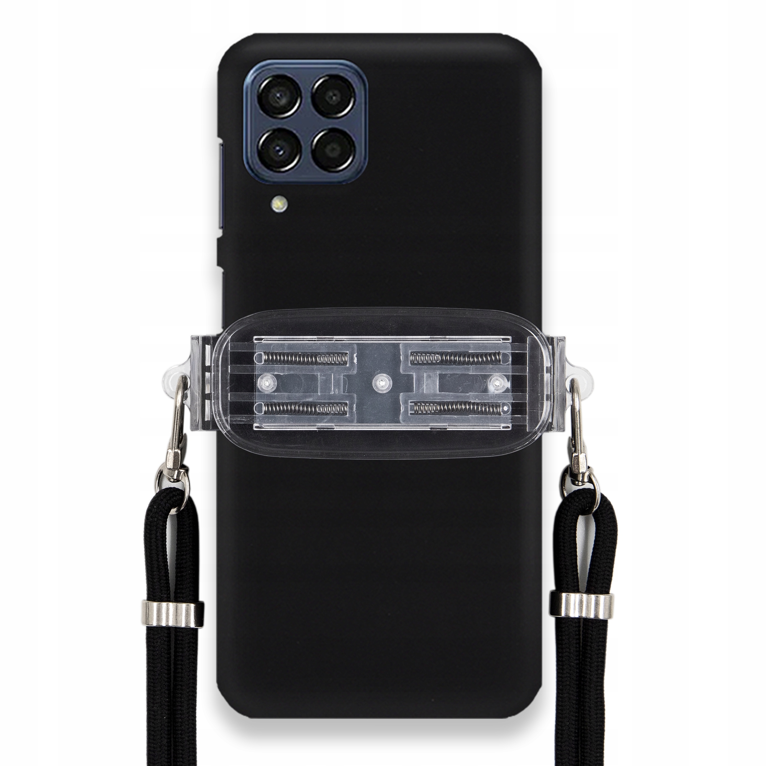 Puzdro Na Samsung M53 5G Smooth Čierne Puzdro Univerzálny Držiak Čierna Šnúrka