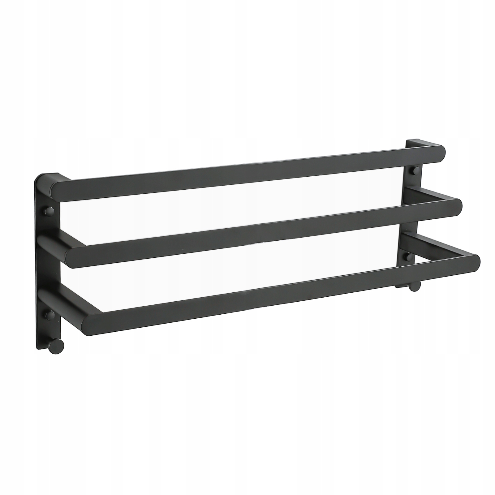 Nástěnný Věšák Na Ručníky Do Koupelny Loft, Černý, 3 Úrovně, 60 CM