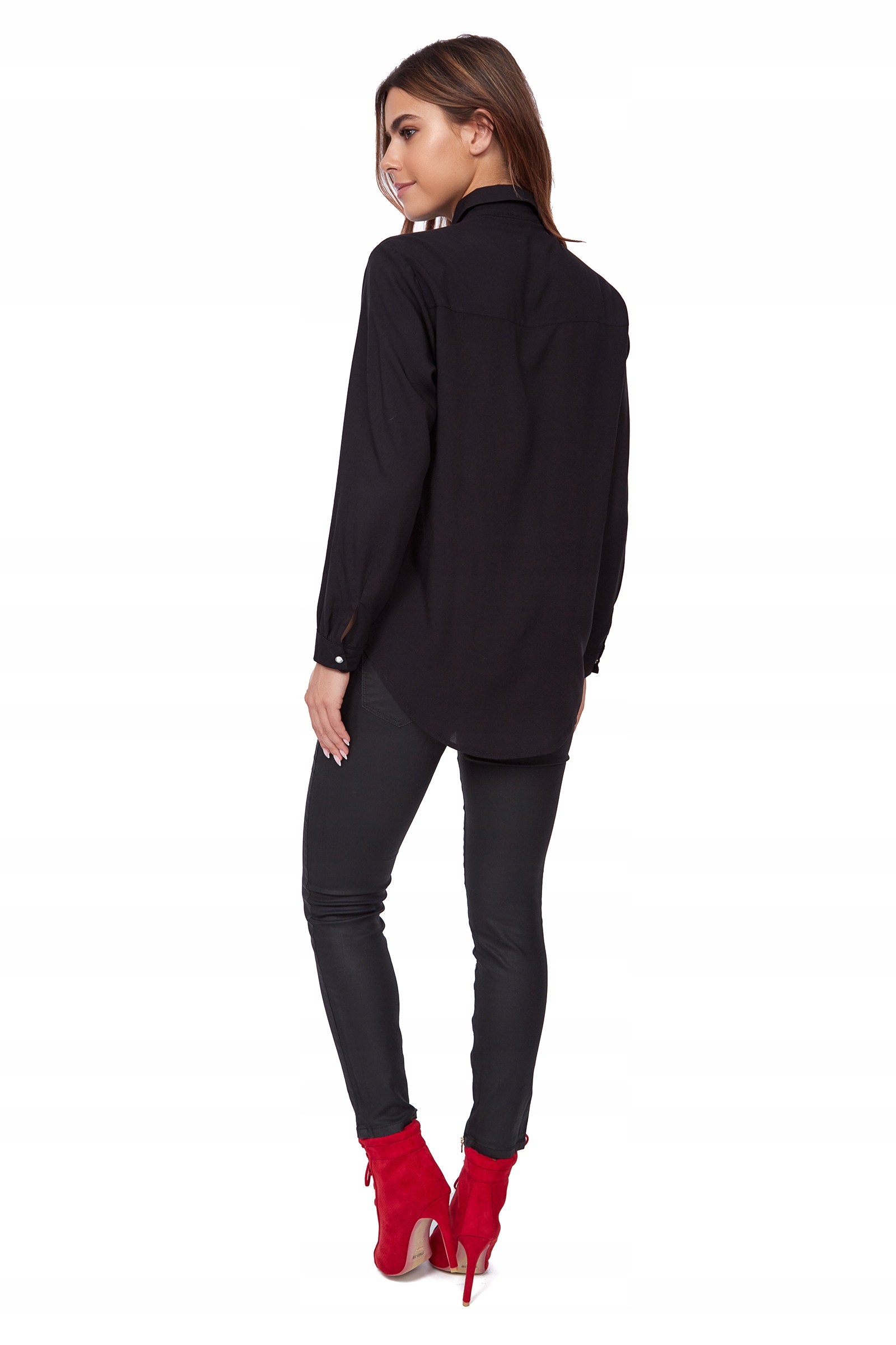 ELEGANCKA ASYMETRYCZNA KOSZULA KOKARDA ROZ- 54 Wzór dominujący bez wzoru