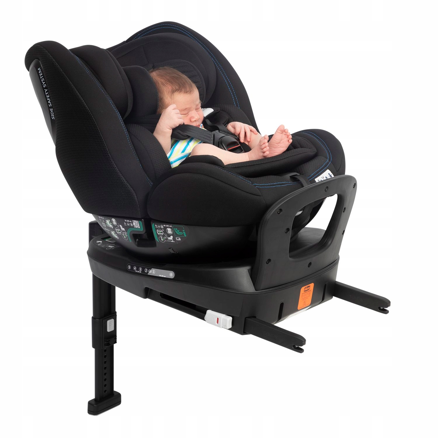 Fotel Chicco SEAT3FIT i-Size AIR Black 40-125 cm Mocowanie fotelika względem kierunku jazdy przodem i tyłem do kierunku jazdy