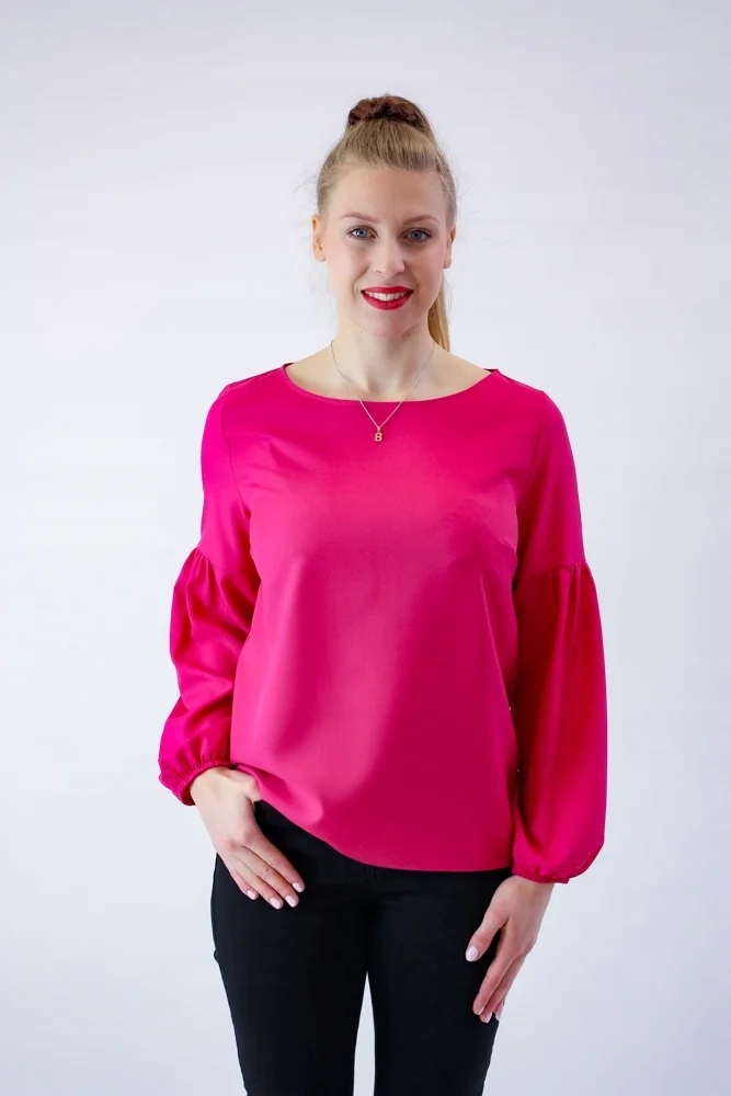 Elegantní bufetová halenka s rukávy Fuchsiová 46