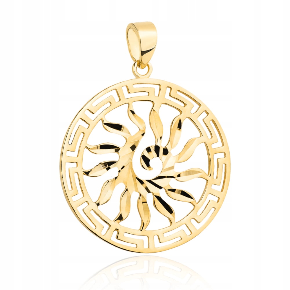 Zlatý přívěsek 585 Slunce s Řeckým vzorem 1.78g Řecká Cesta 14kt