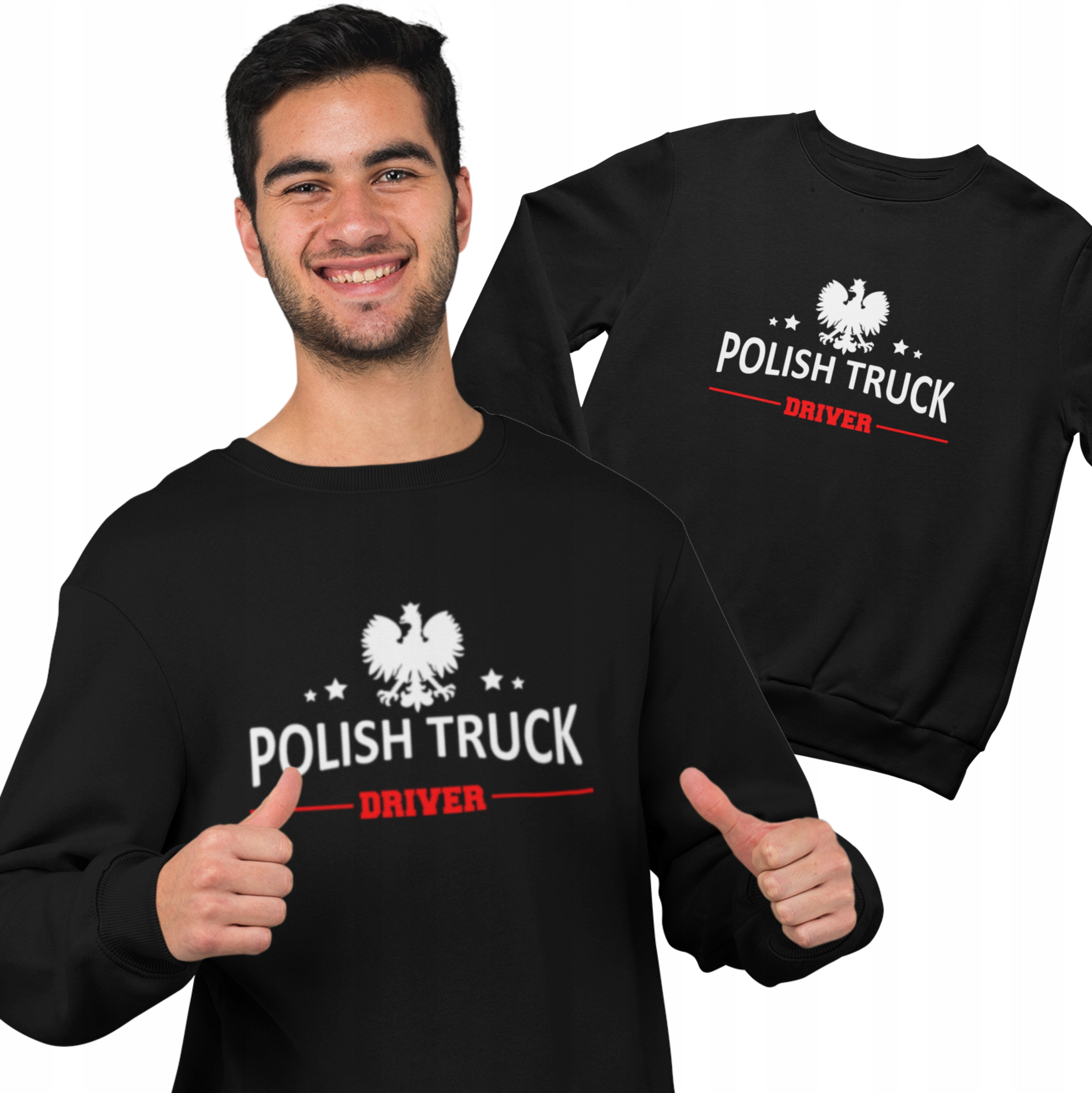 Pánská Mikina s potiskem Polish Truck Man pro řidiče Narozeniny Dárek 3XL