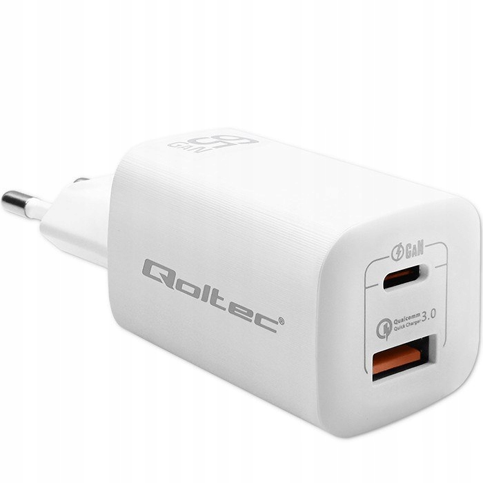 Qoltec Ładowarka Sieciowa 65W Gan Ultra 5-20V 2.25-3.25A 1 X Usb Typ