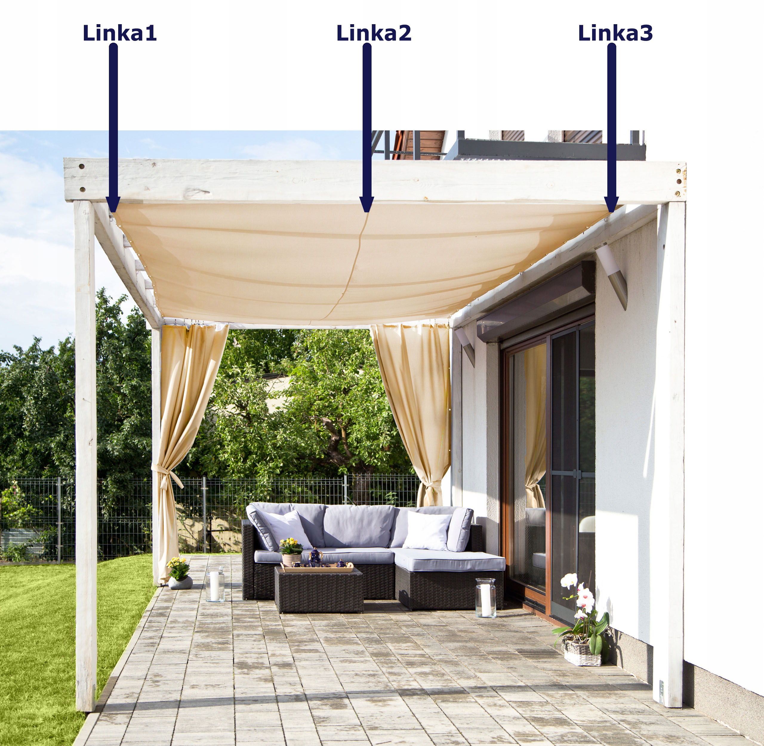 Rozkládací Zahradní Plachta Na 3 Lankách 6 x 3 m