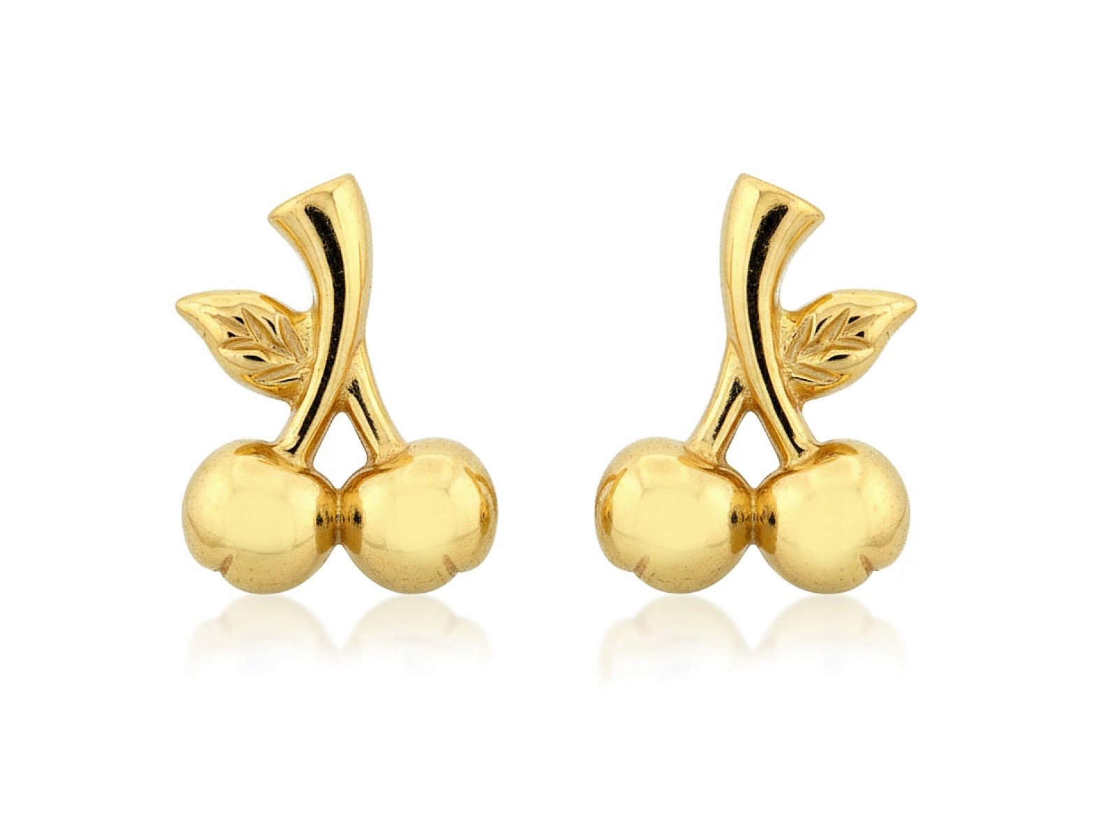 Zlaté Náušnice 585 Ženy, třešničky na tyči, ideální jako dárek