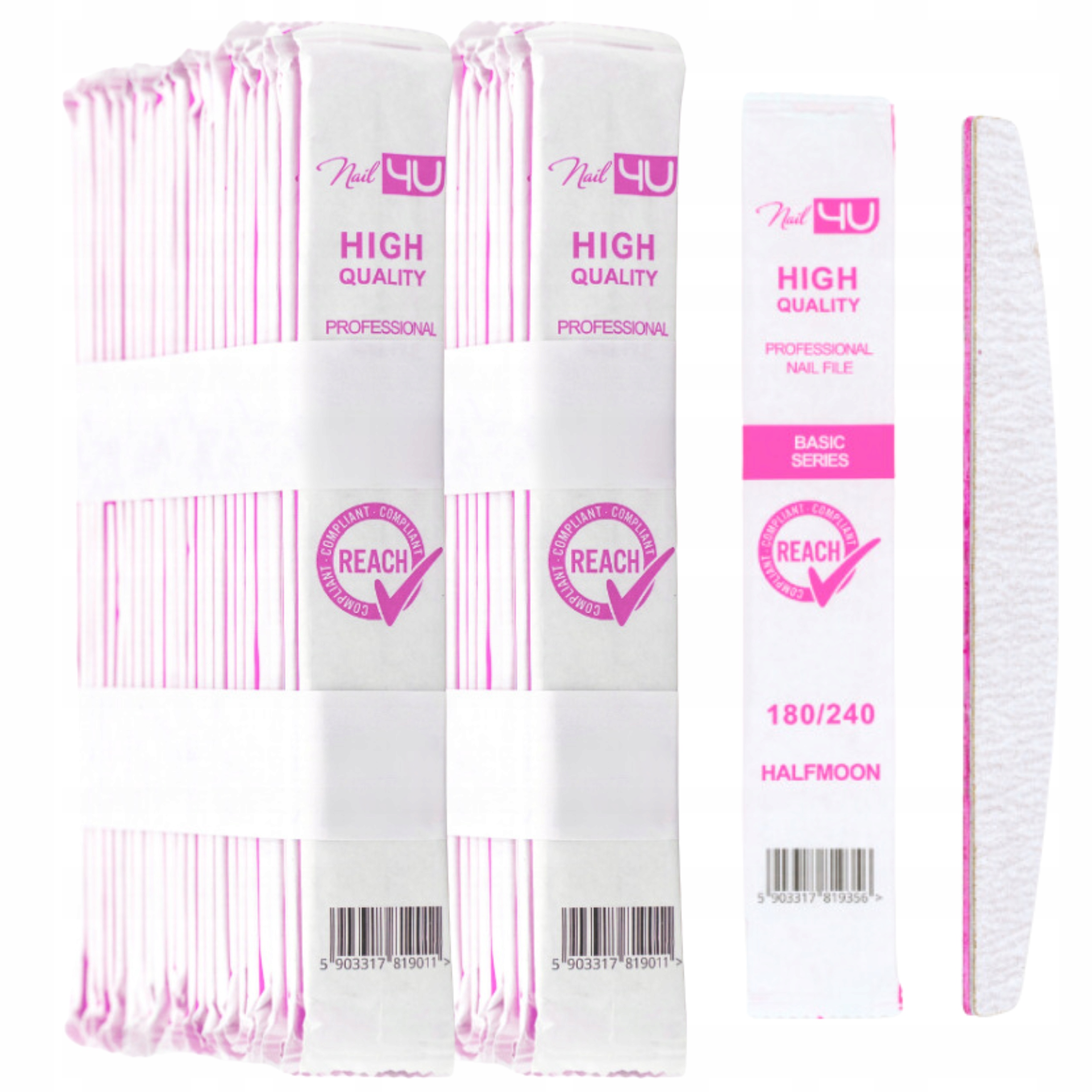 NAIL4U Pilnik Do Paznokci Łódka 180/240 Zestaw 50 Sztuk Dwustronny