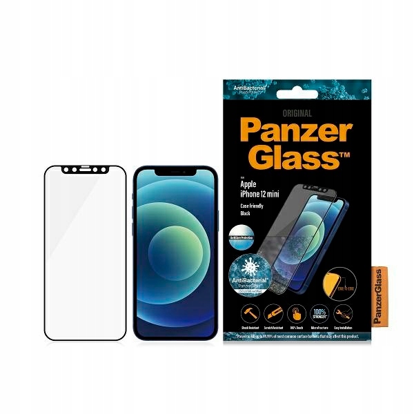 PanzerGlass E2E Anti-Glare iPhone 12Mini Case Friendly AntiBacterial Anti-G