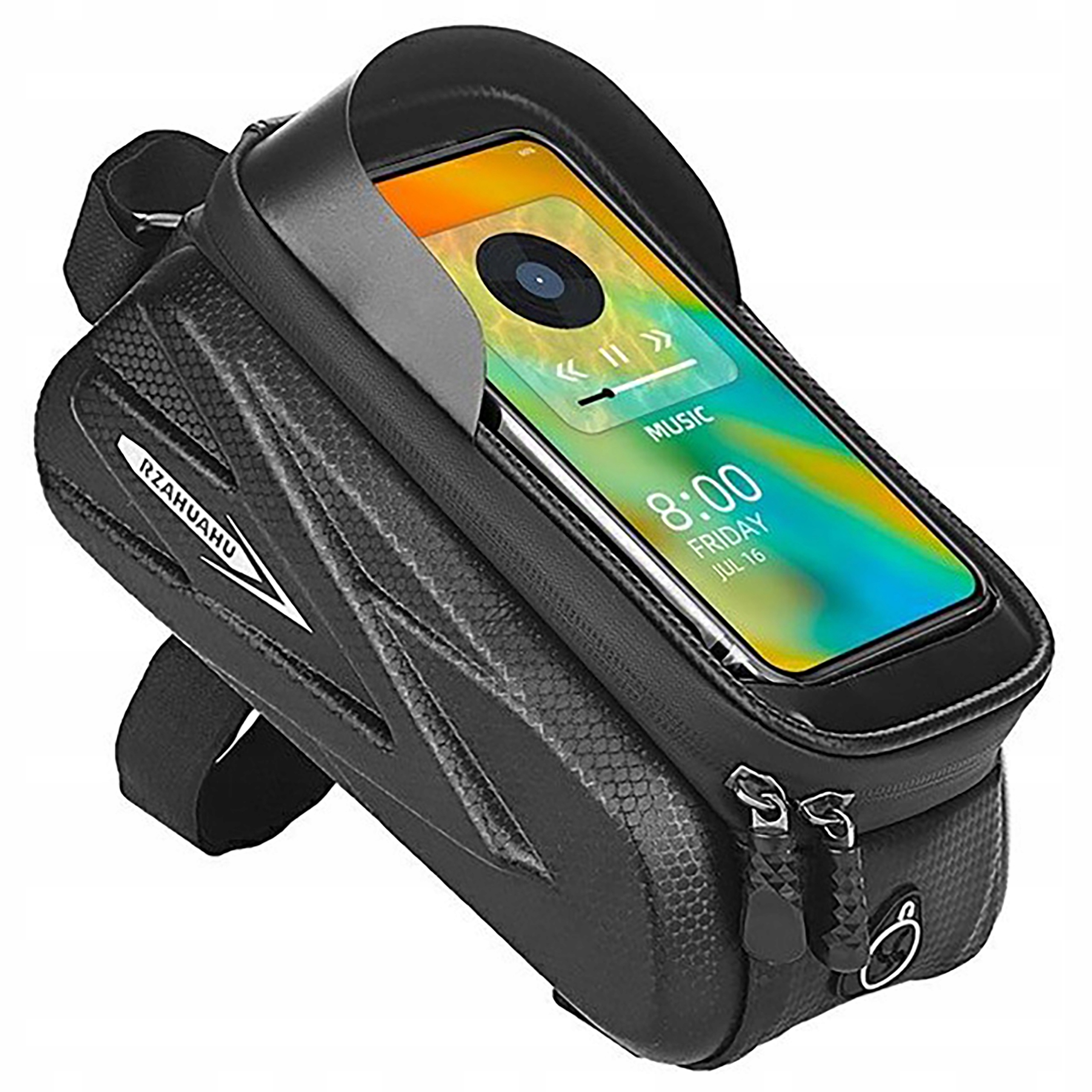 WODOODPORNA TORBA ROWEROWA SAKWA UCHWYT NA TELEFON Model MAX 7,2 CALA