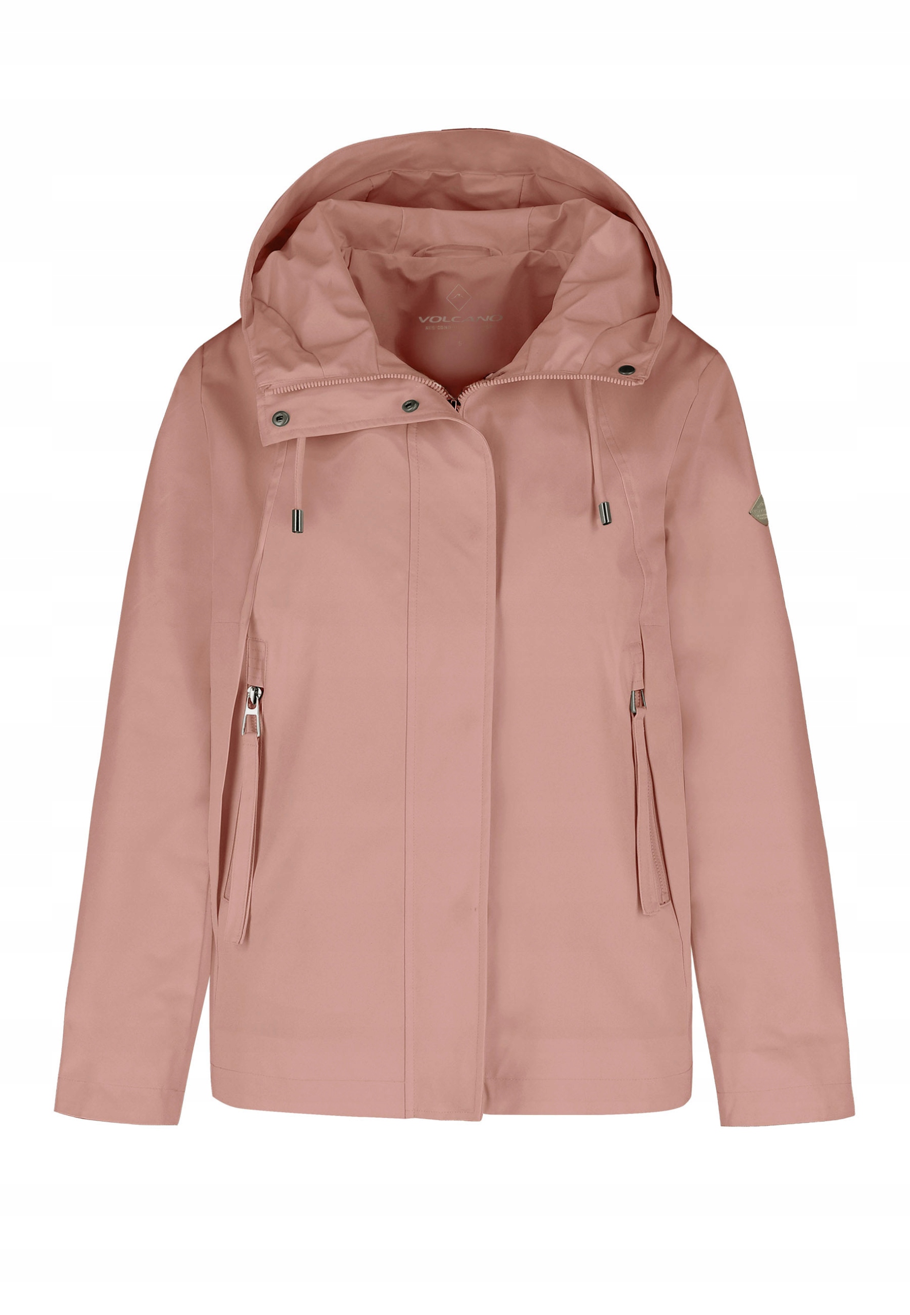 Růžová dámská nepromokavá bunda s kapucí Volcano J-lagusti 3XL