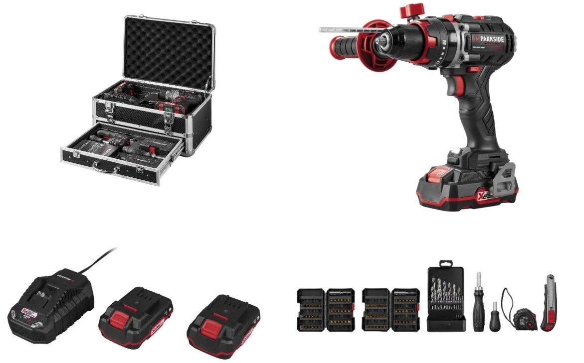 Aku Šroubovák s vrtačkou Parkside Performance Psbsap 2 X Aku 2Ah 96 Příslušenství