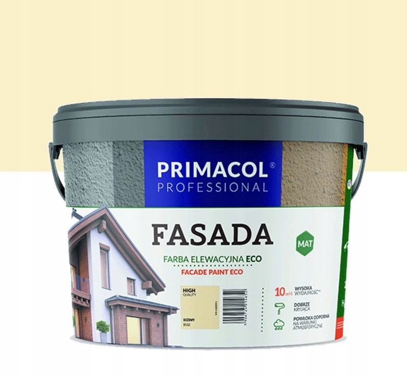 Primacol Professional Fasada Eco Farba Elewacyjna beżowy Matowy 9L
