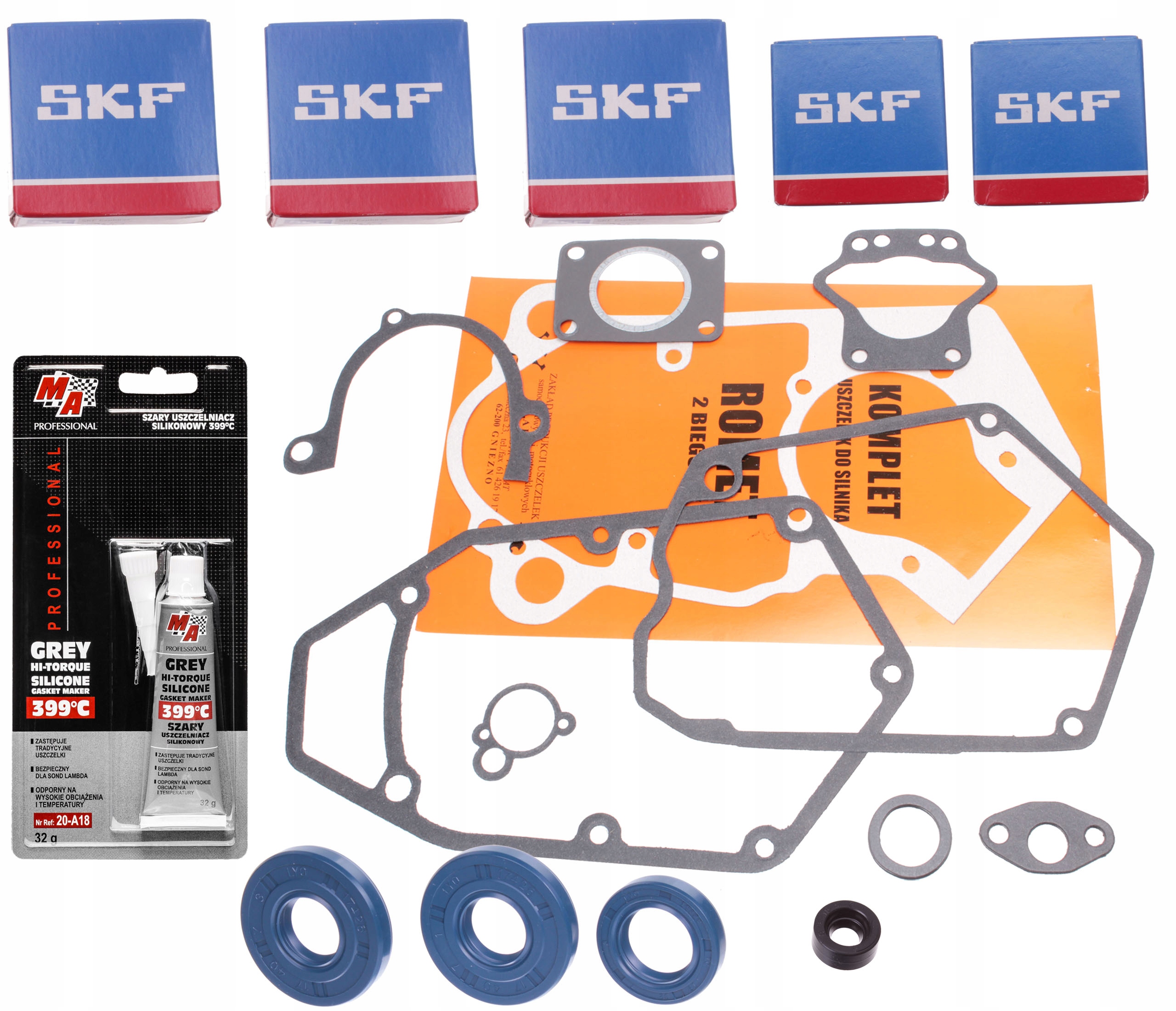 Łożyska Silnika Simeringi Uszczelki SKF C3 Romet Ogar 205 Motorynka Pony 50