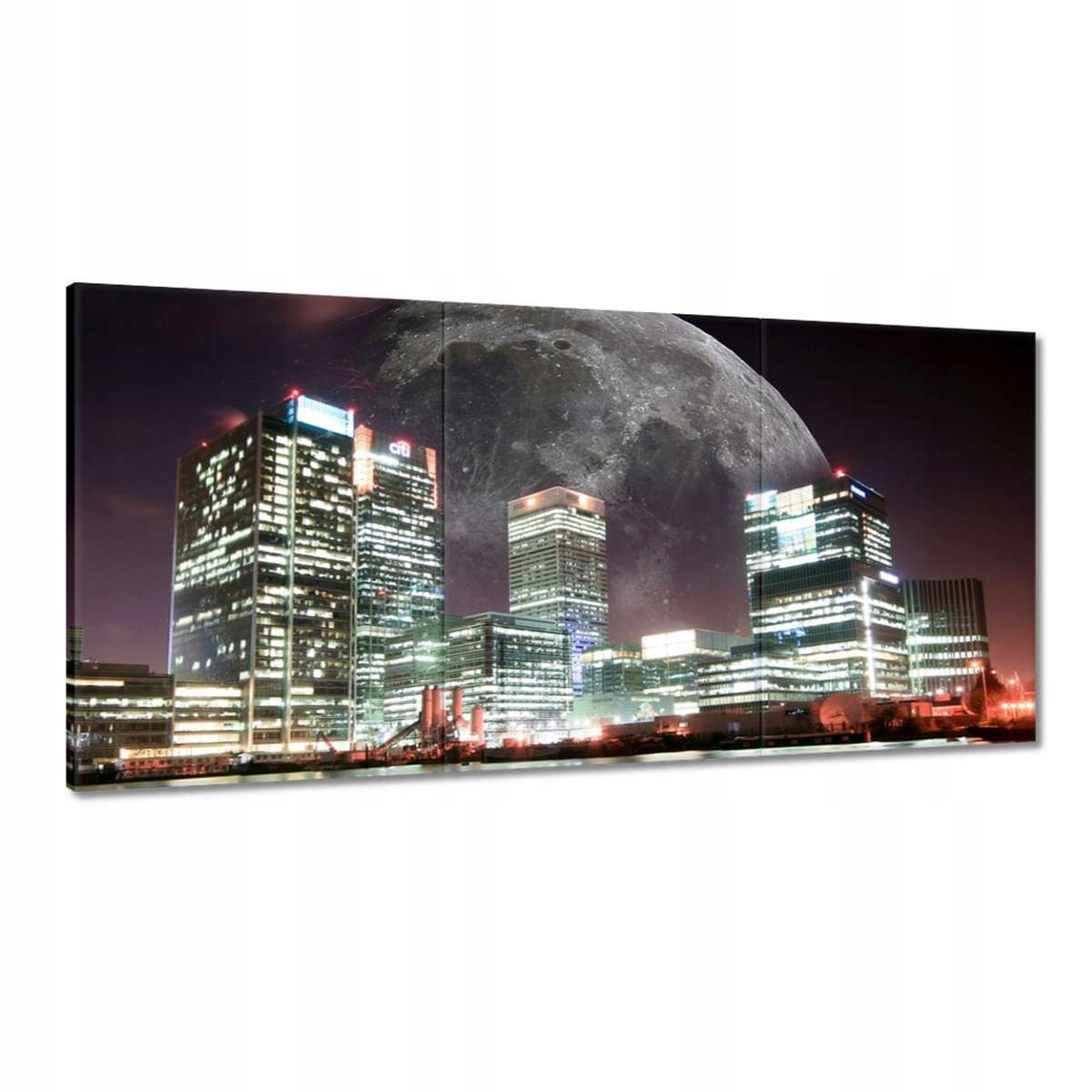 Obrazy 120x60 Město v noci Měsíc