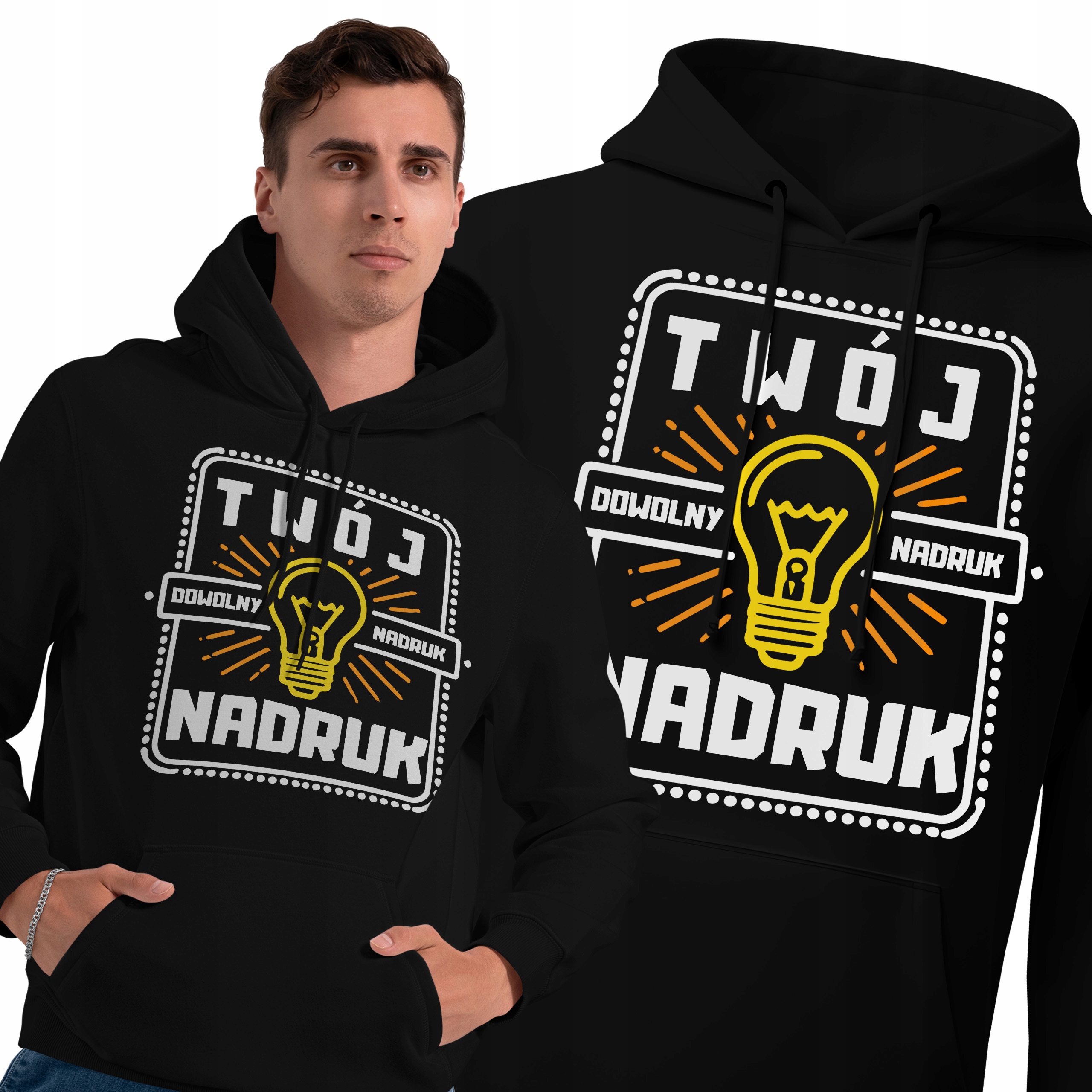 Pánská mikina s kapucí (klokanka) s libovolným potiskem Potisk Bonus