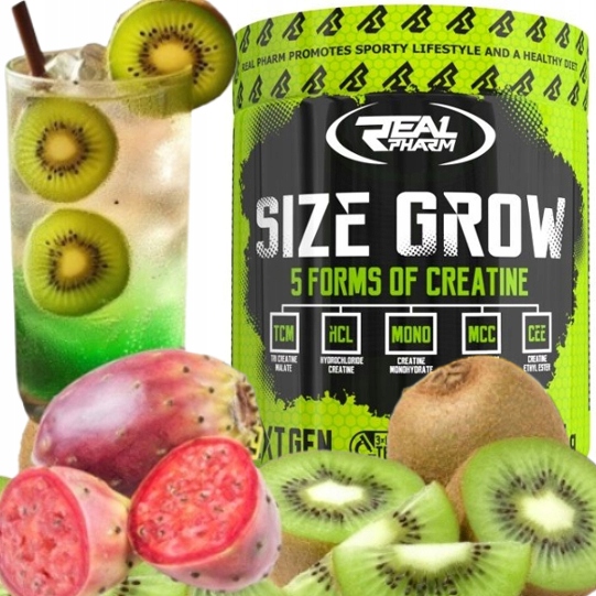 Kreatin kreatinový stak Jablečný Real Pharm Size Grow 675g Kiwi Kaktus