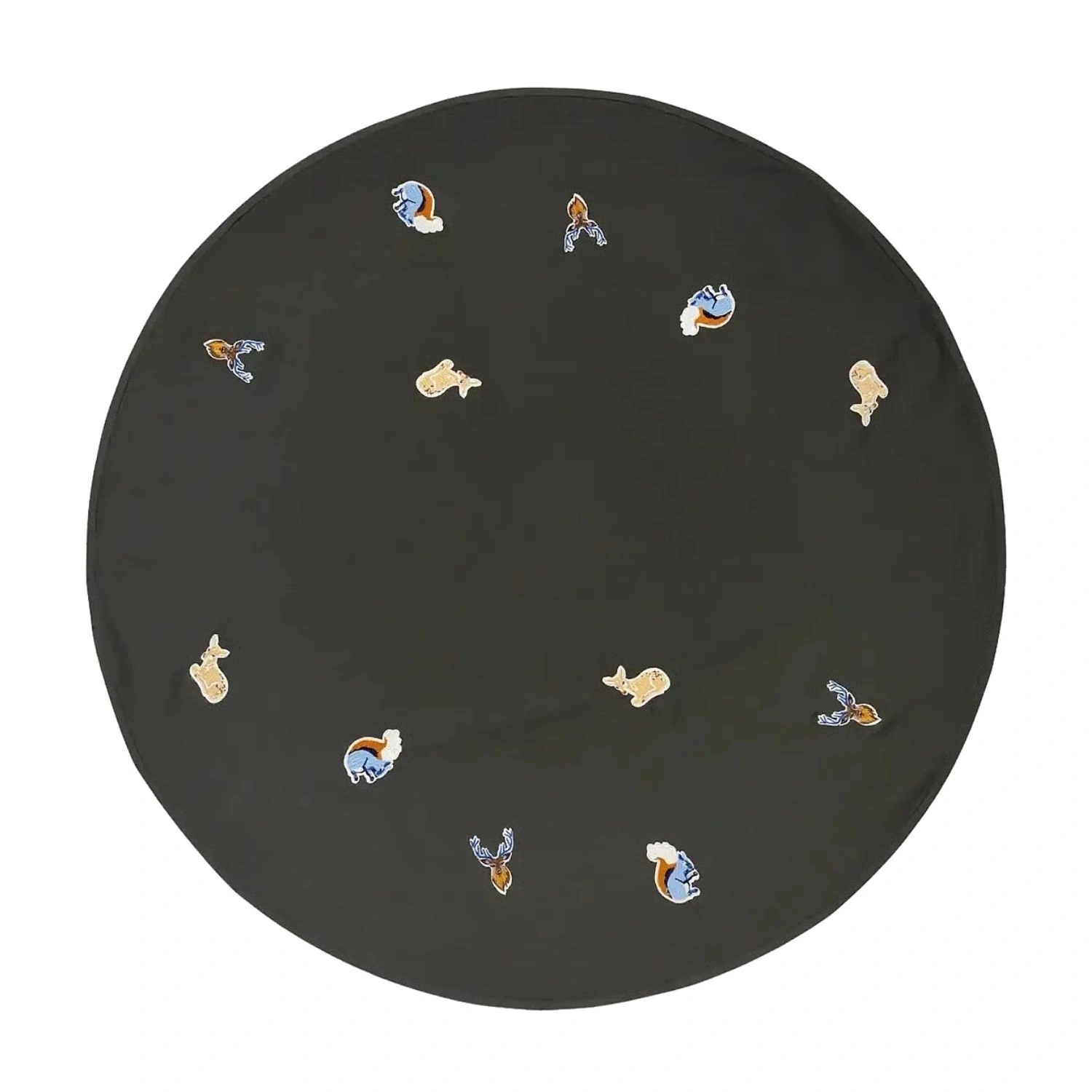 Okrúhly bavlnený koberec Broste Copenhagen zelený pod vianočný stromček 120 cm