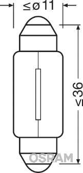 10x OSRAM ORIGINAL ŻARÓWKA C5W 12V SV8.5-8 6418 Numer katalogowy części 6418