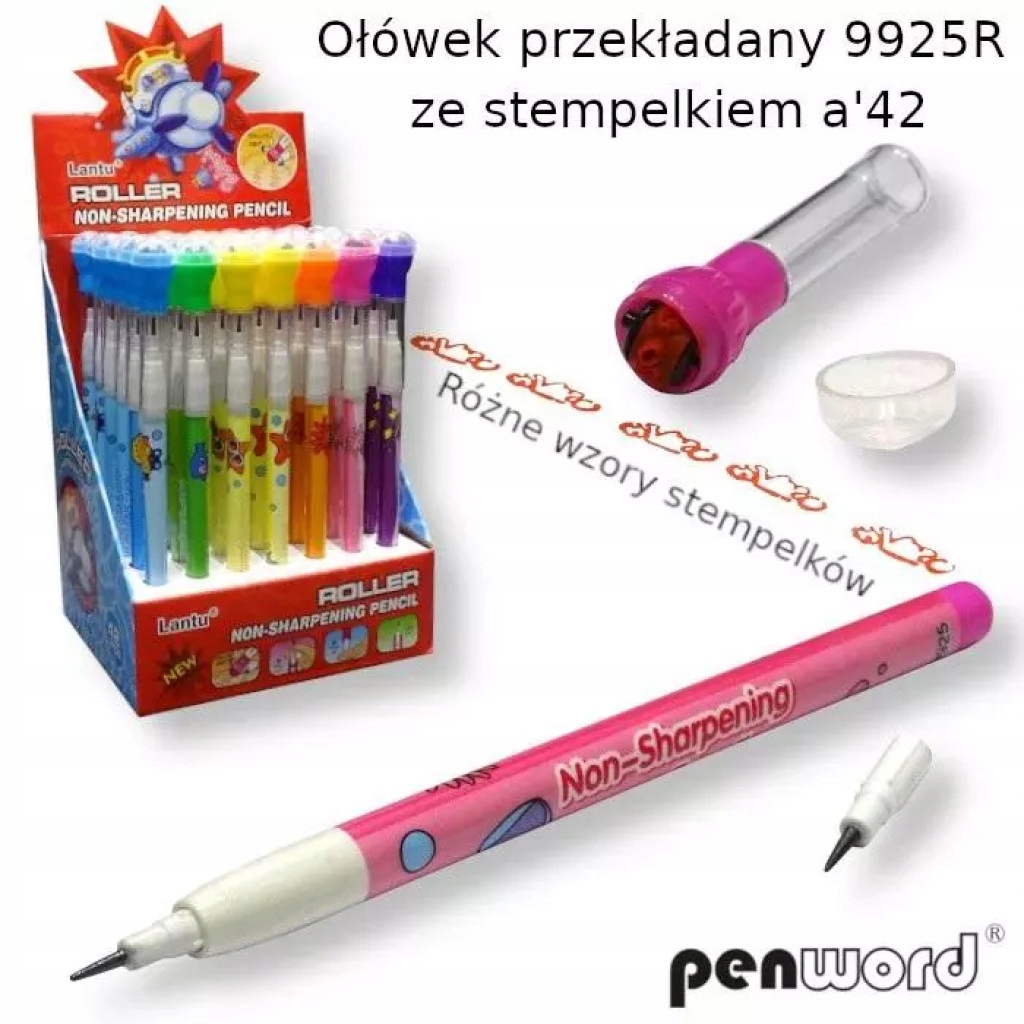 Ołówek przekładany ze stempelkiem (42szt) Penword