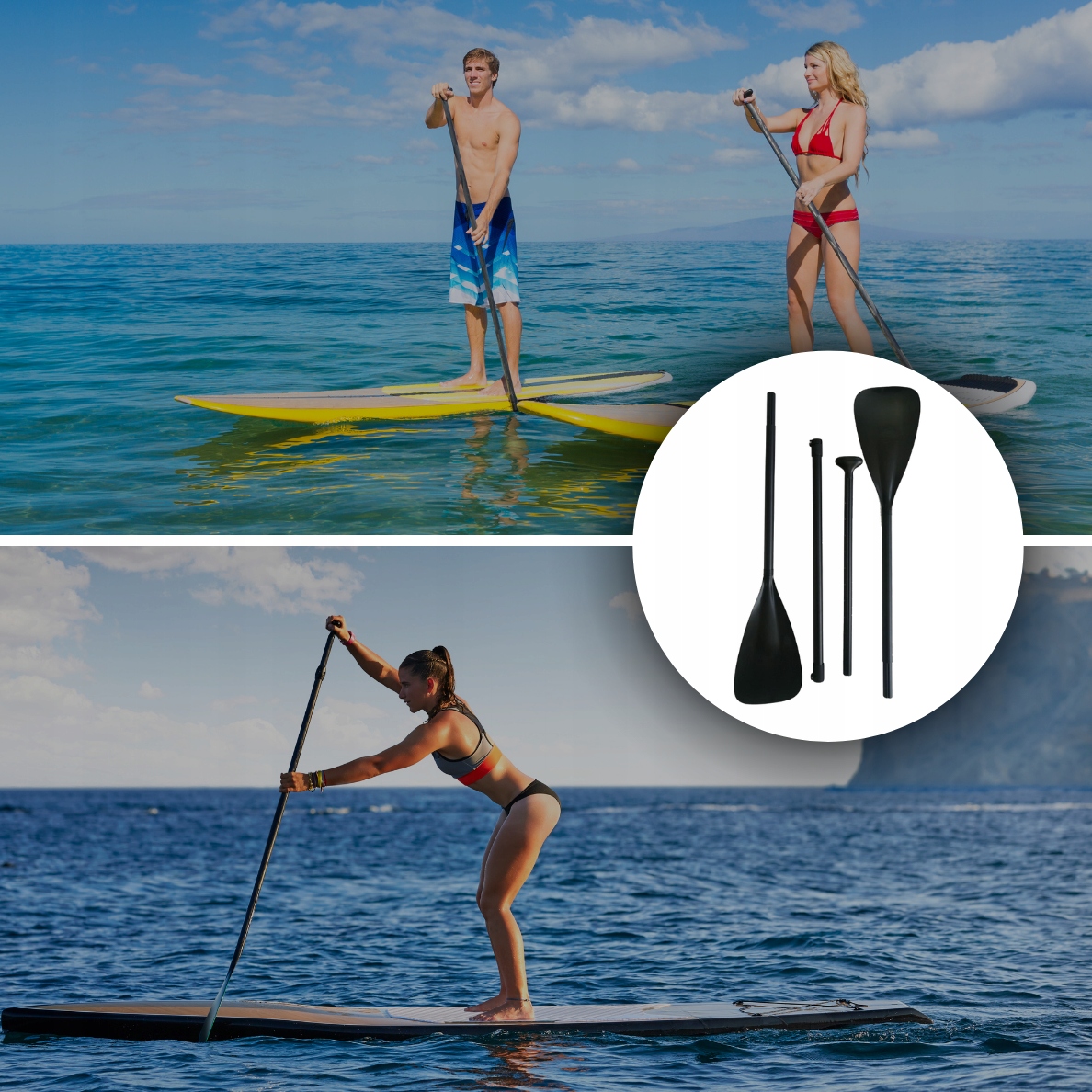СКЛАДНЕ ВЕСЛО ДЛЯ КАЯКАРКИ ДЛЯ SUP-ДОШКИ 2-в-1, РЕГУЛЬОВАНЕ, 4-ПРЕДМЕТНЕ, Модель 229 СМ, ВЕСЛО ДЛЯ SUP-ДОШКИ ДЛЯ КАЯКАРКИ, РЕГУЛЬОВАНЕ