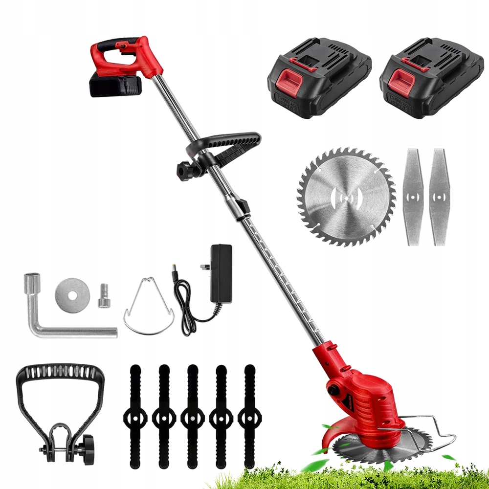 Aku Vyžínač Křovinořez Zahradní Vykrajovačka Na Trávy 2xAKU Set