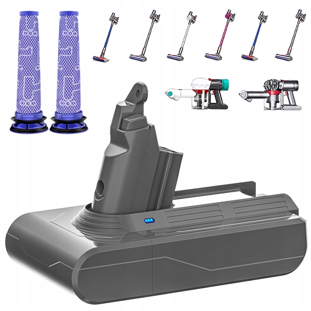 Baterie Akumulátor Pro Dyson V6 6000MAH 21,6V Příslušenství, Náhradní Baterie