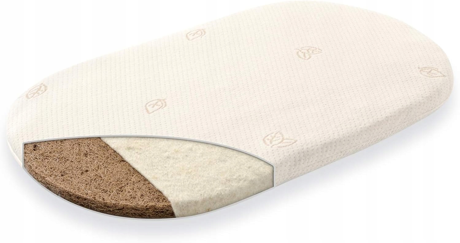 Traumeland Naturalny materac do wózka kołyski gondoli dziecięcy 70x37x3cm