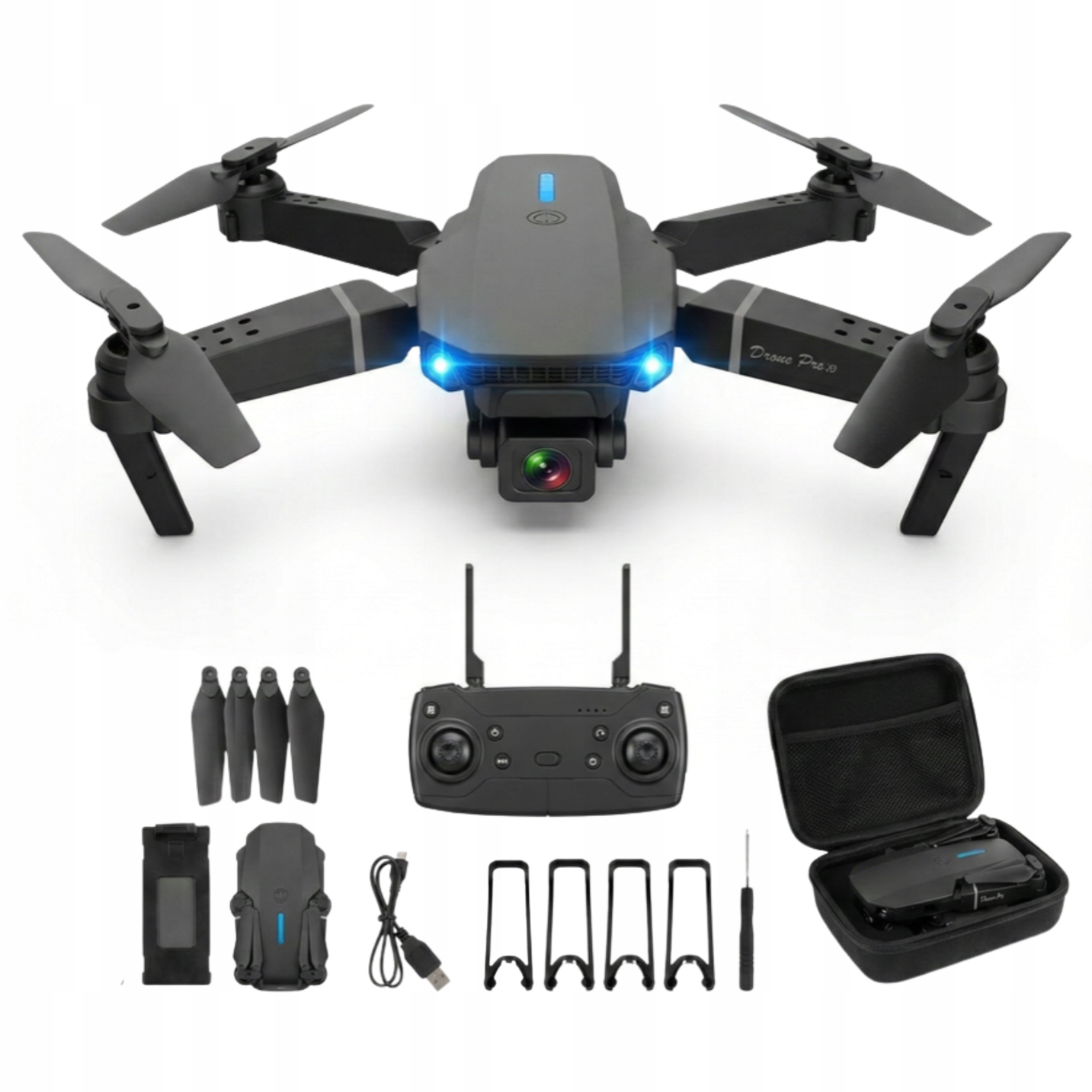 DRON RC KAMERA 4K WIFI ZAWIS 350m FPV SKŁADANY ETUI PREZENT DLA DZIECKA