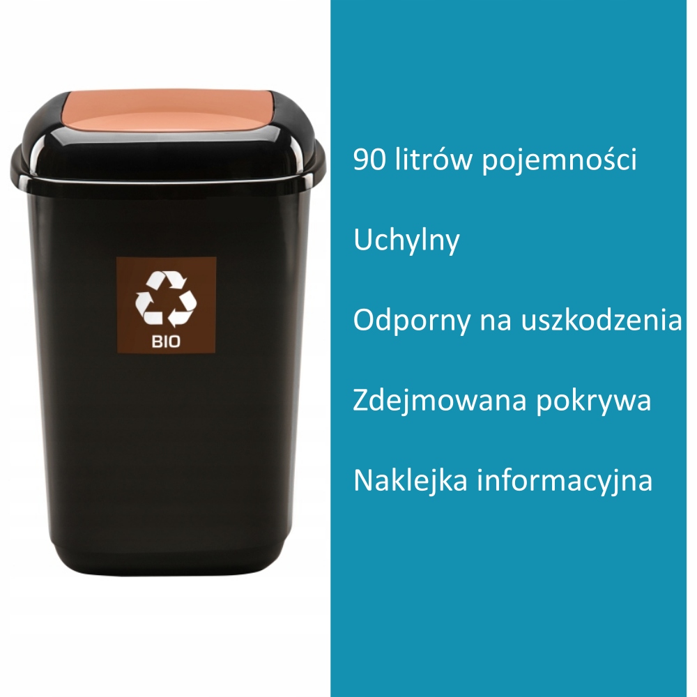Kosz do segregacji śmieci QUATRO 90L bio Marka Plafor