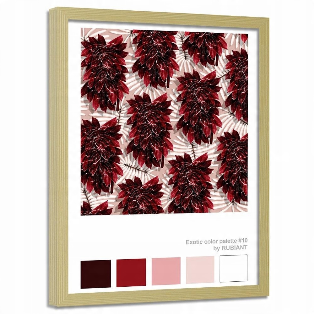 

Plakat W Ramie Do Sypialni Bordowe Liście 40x60