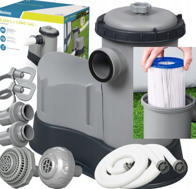 Silná hrubá bazénová pumpa s hadicami pre bazény Bestway 58389 Filtr 5678 l/h 2025