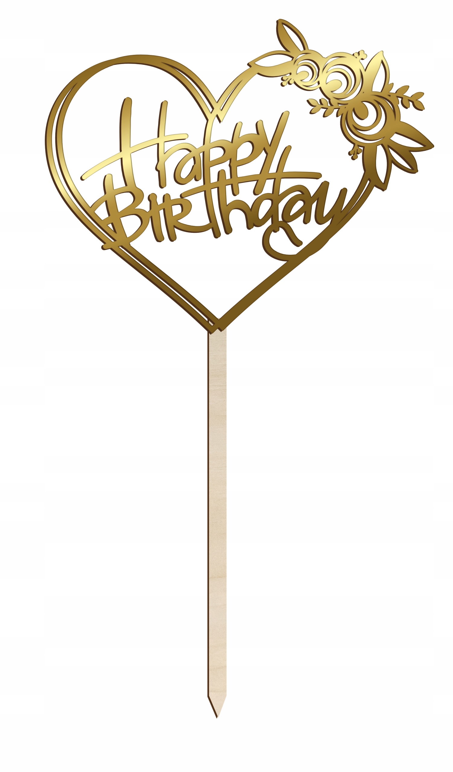

Topper Urodzinowy Happy Birthday Złoty