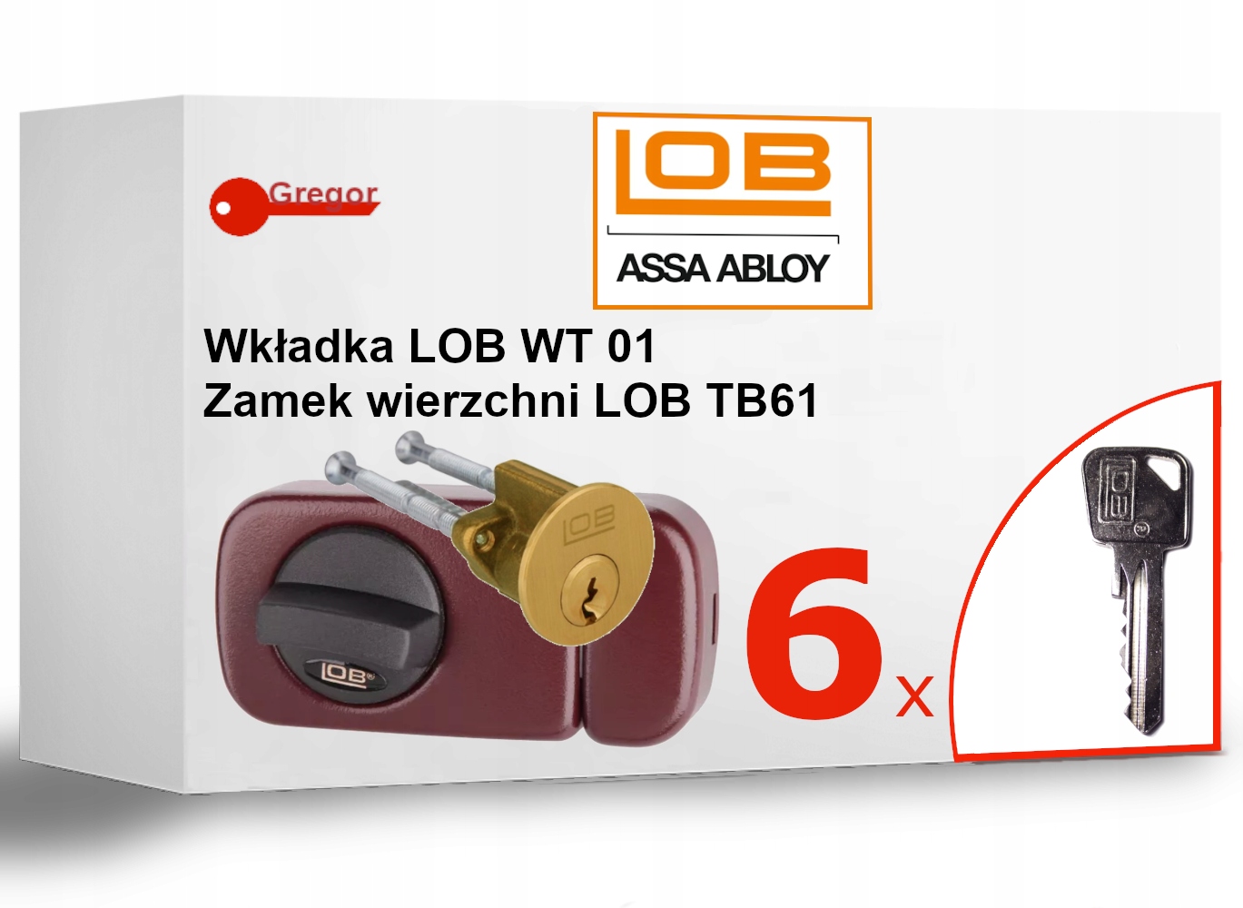 

Zamek Lob TB61 brąz wkładka WT01 mosiądz 6 klucz