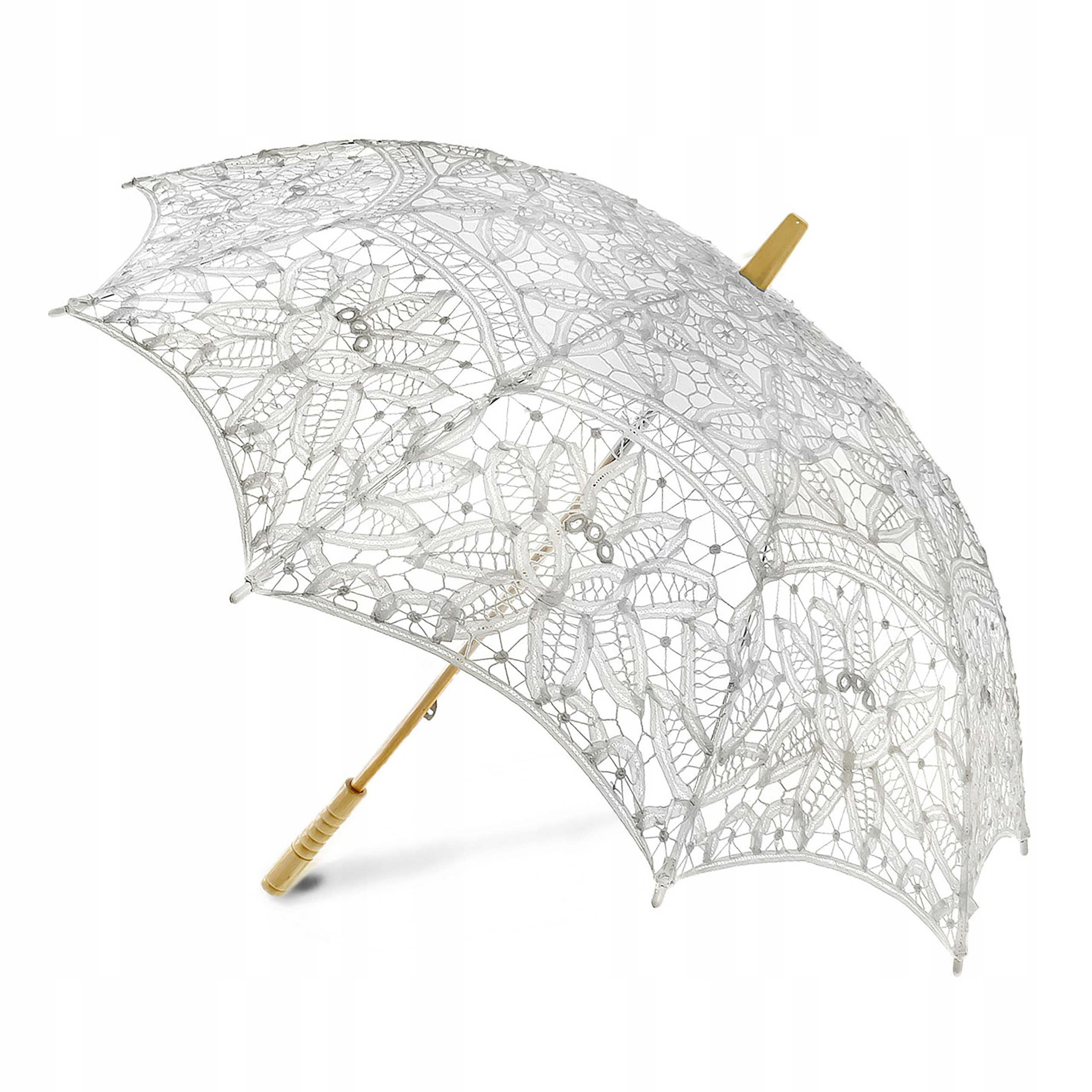 Bílý svatební krajkový deštník Mariboutique Lace