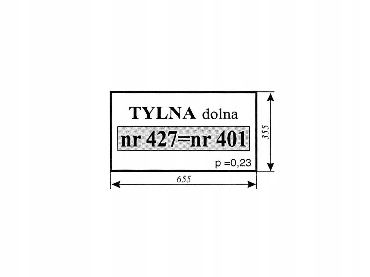 SZYBA TYLNA DOLNA MF-255 KOJA SMOLNIKI 401