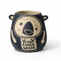 Kameninové matero Yerba Mate „Yerby Chce Medvídci“ 350 ml soustružené na kole