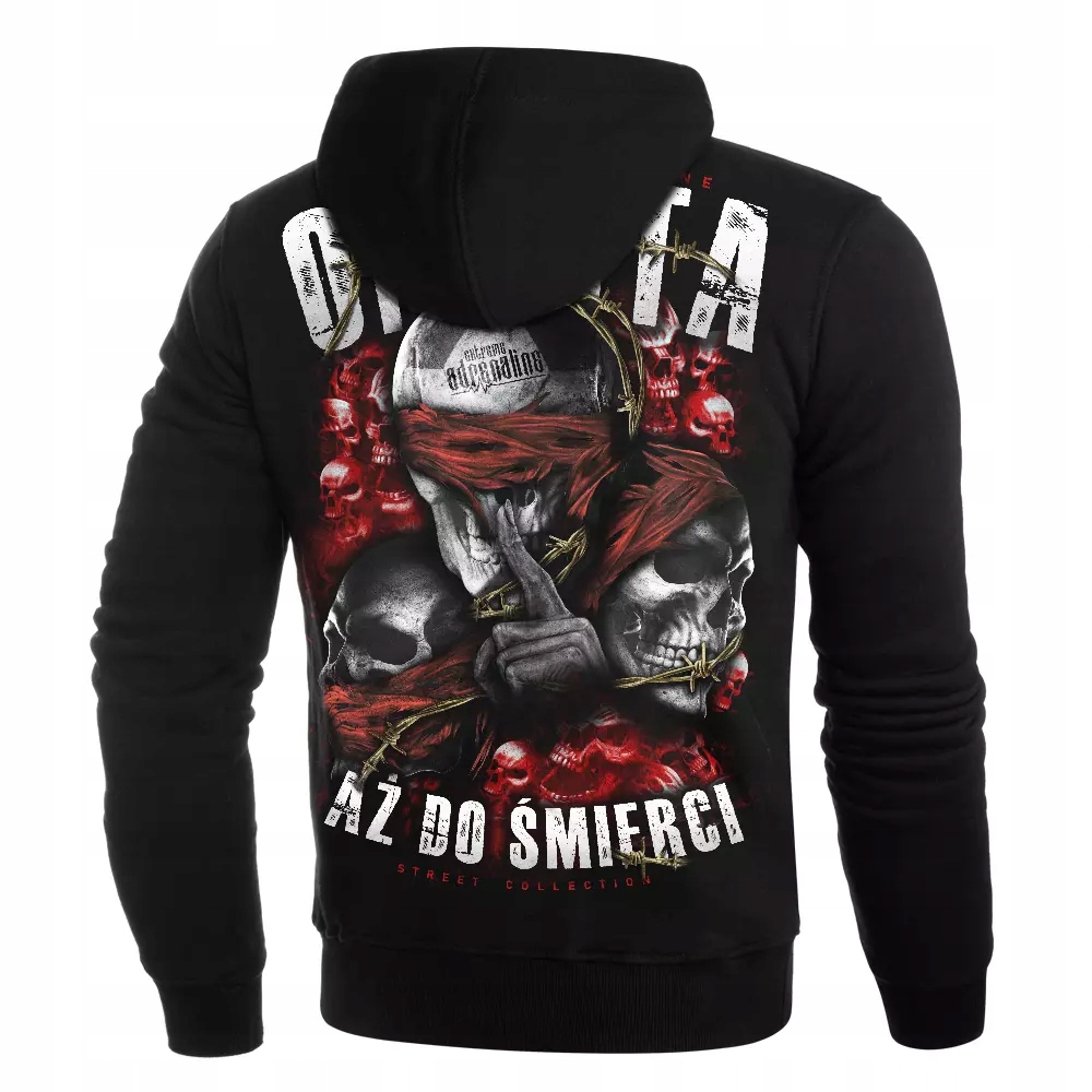 pánská mikina s kapucí Extreme Adrenaline černá vel. "Až do smrti" 3XL