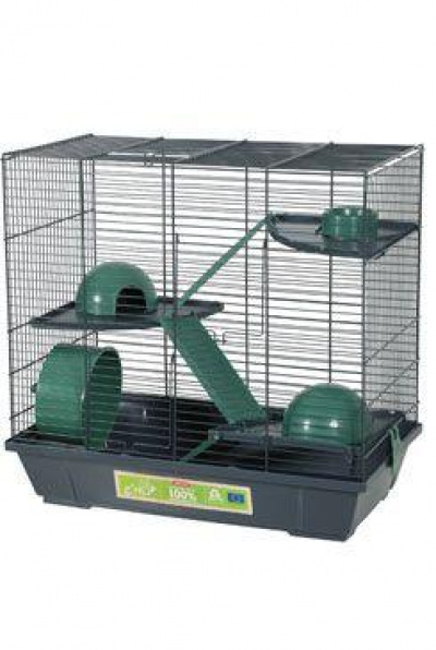 Levně Klec křeček Ehop Triplex 50cm šedá/zelená s výb. Zolux