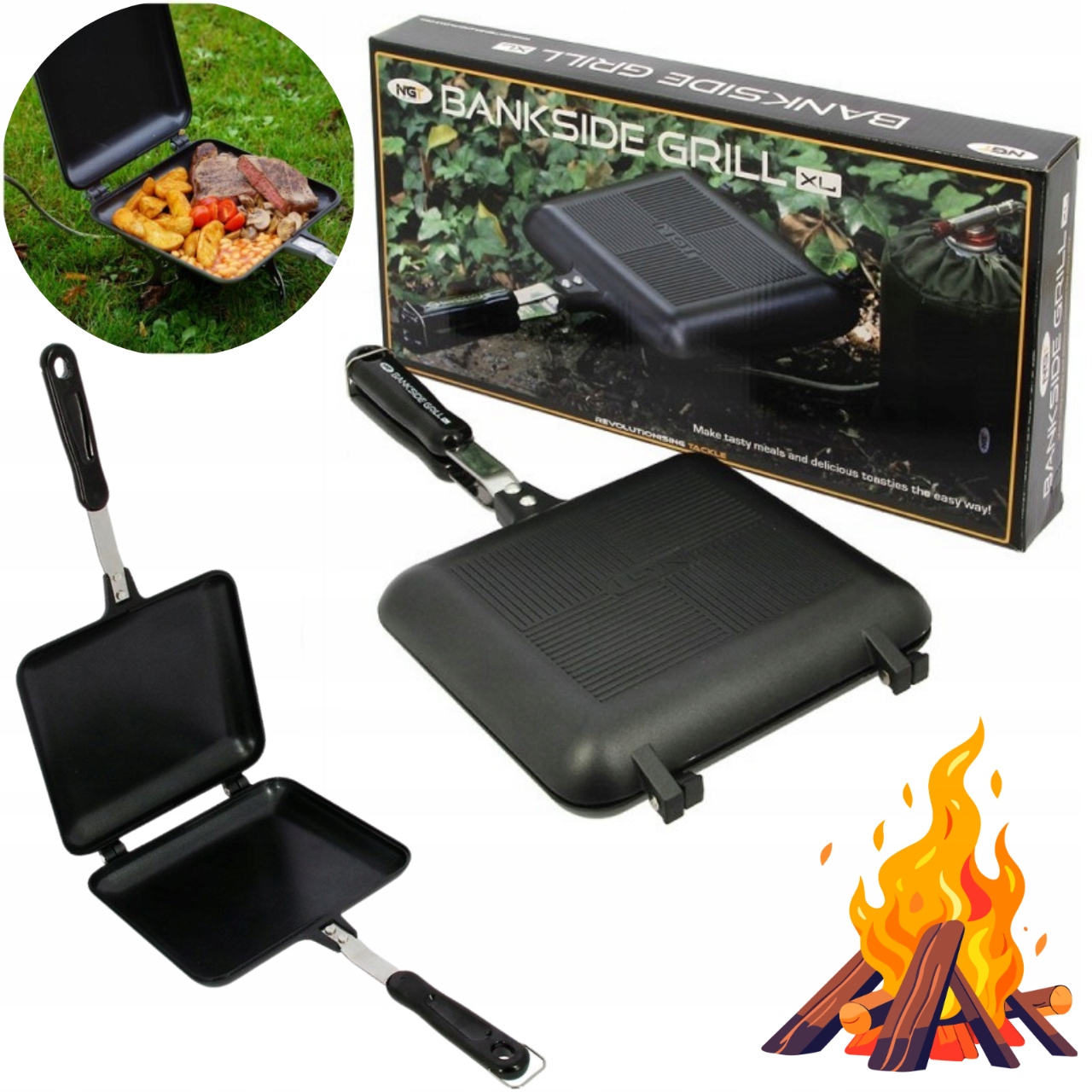 Toster Turystyczny Opiekacz Patelnia XXL Ngt Sandwich Toastie Maker Kemping