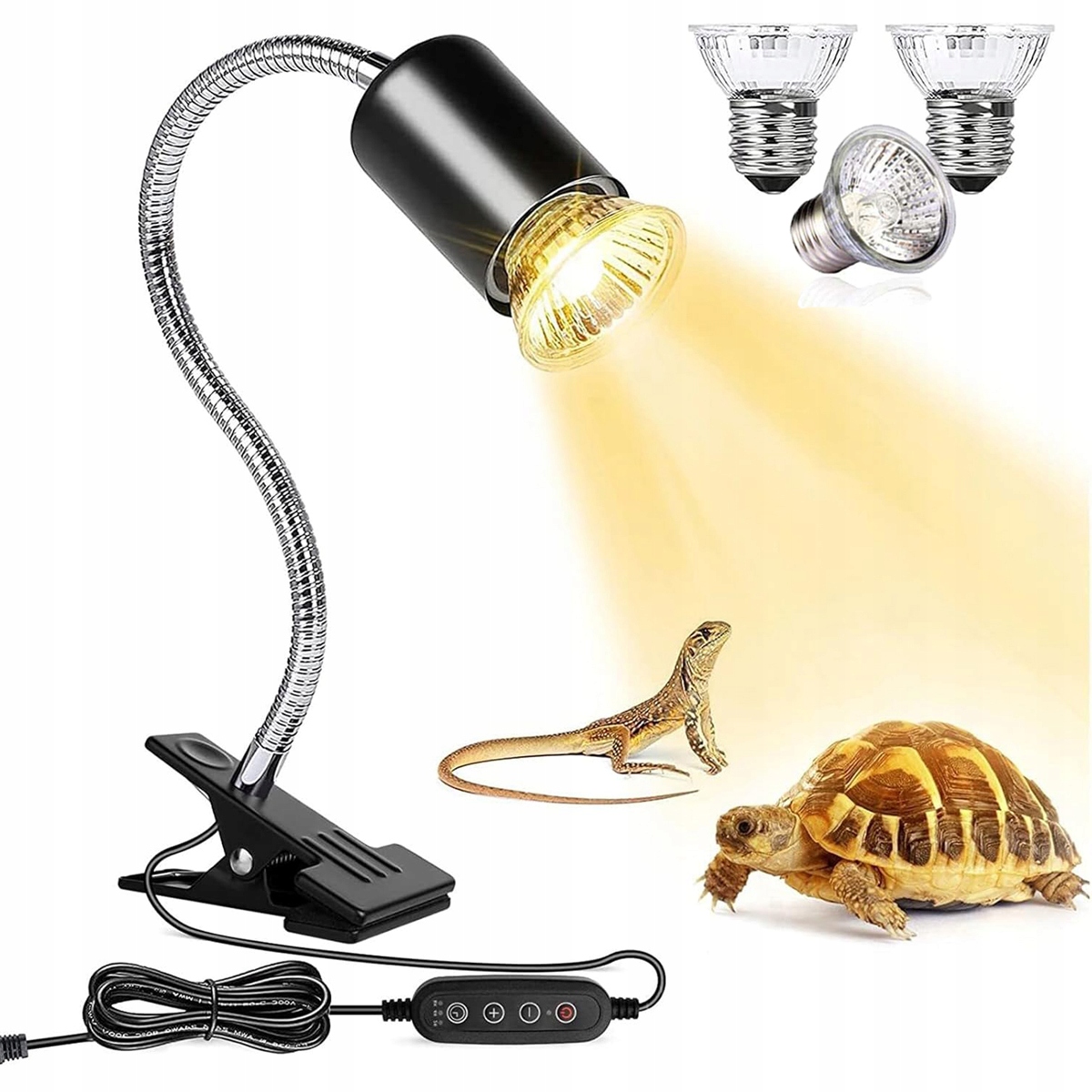 Levně Výhřevná Lampa Pro Plazy,topná Lampa Uva, Uvb E27 Se 3 Žárovkami 50W