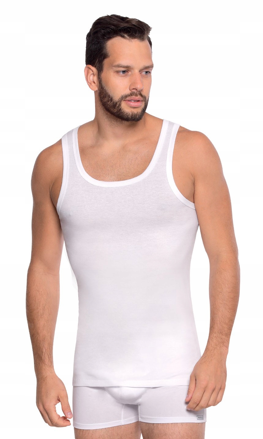 WADIMA koszulka szerokie ram 20207 bawełna biała Rozmiar XXL