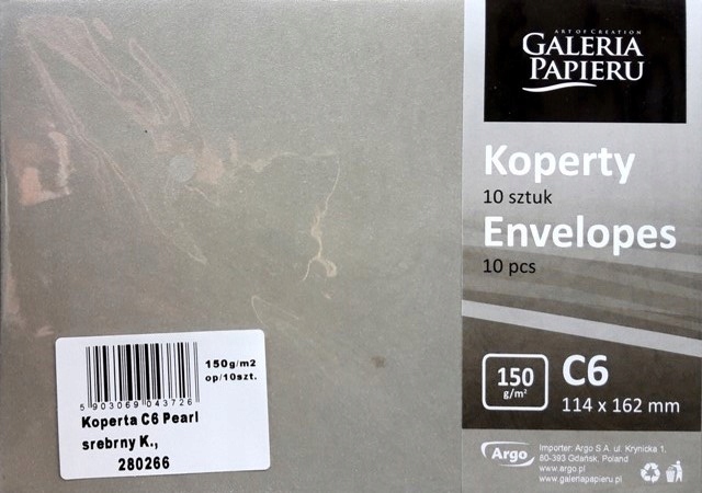 

Koperty ozdobne C6 Pearl 150g Srebrny 280266