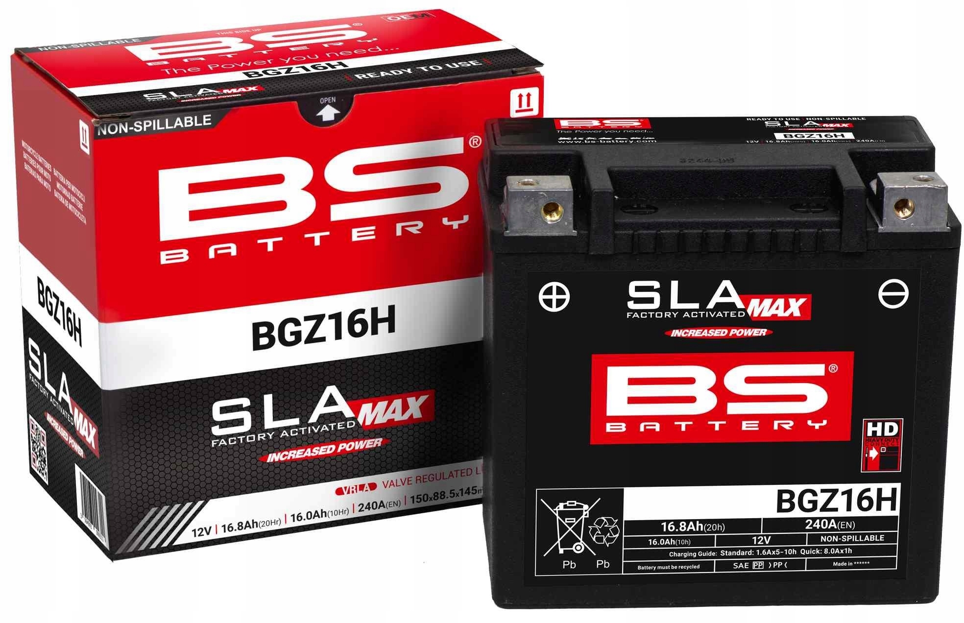 Bs 2024/11 Batéria BGZ16H Max (fa) (YTX14H,YTX14,YTX14- Bs 12V 16AH 150X