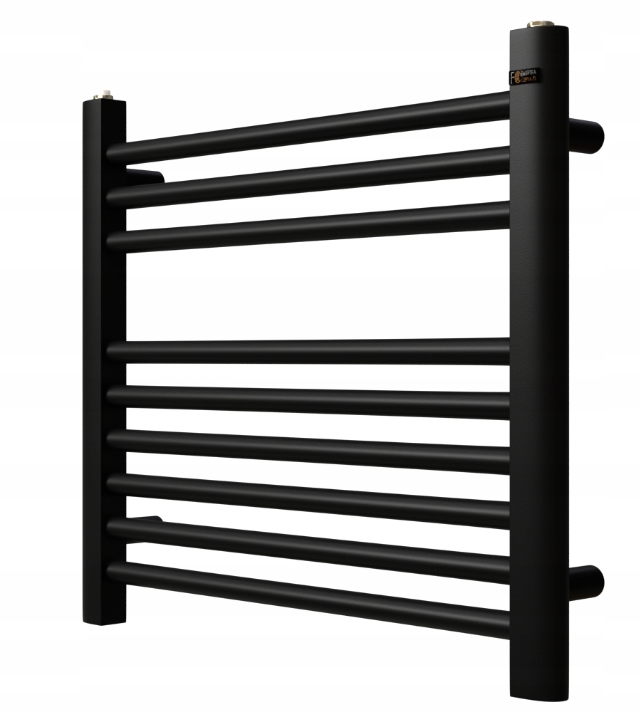 Kúpeľňový Ohrievač Rebrík Čierny 50 cm Hugo 50x50 Poľský Výrobca