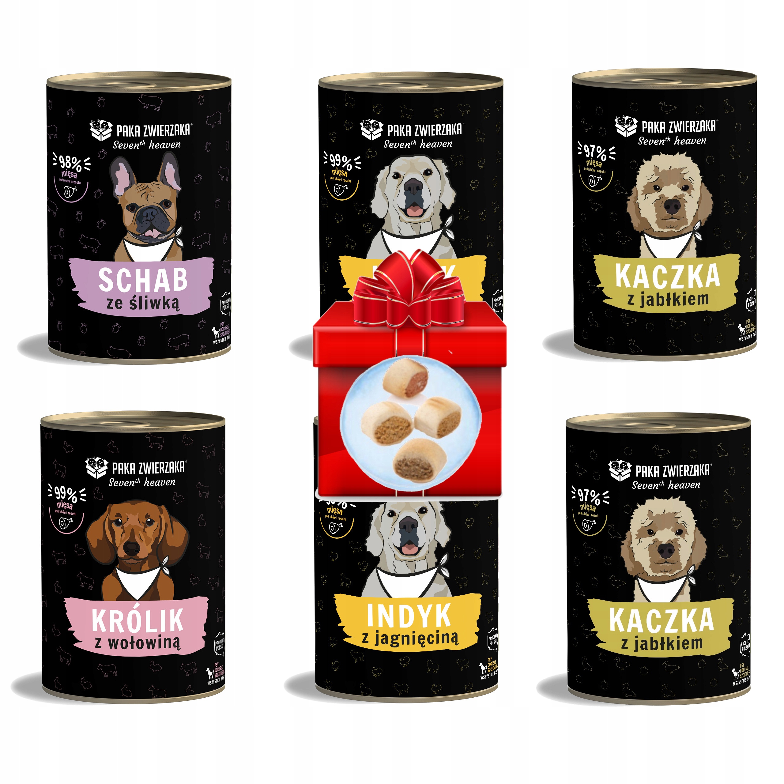 Paka Zwierzaka mokra karma Sevent'h heaven MIX Smaków 6x400g