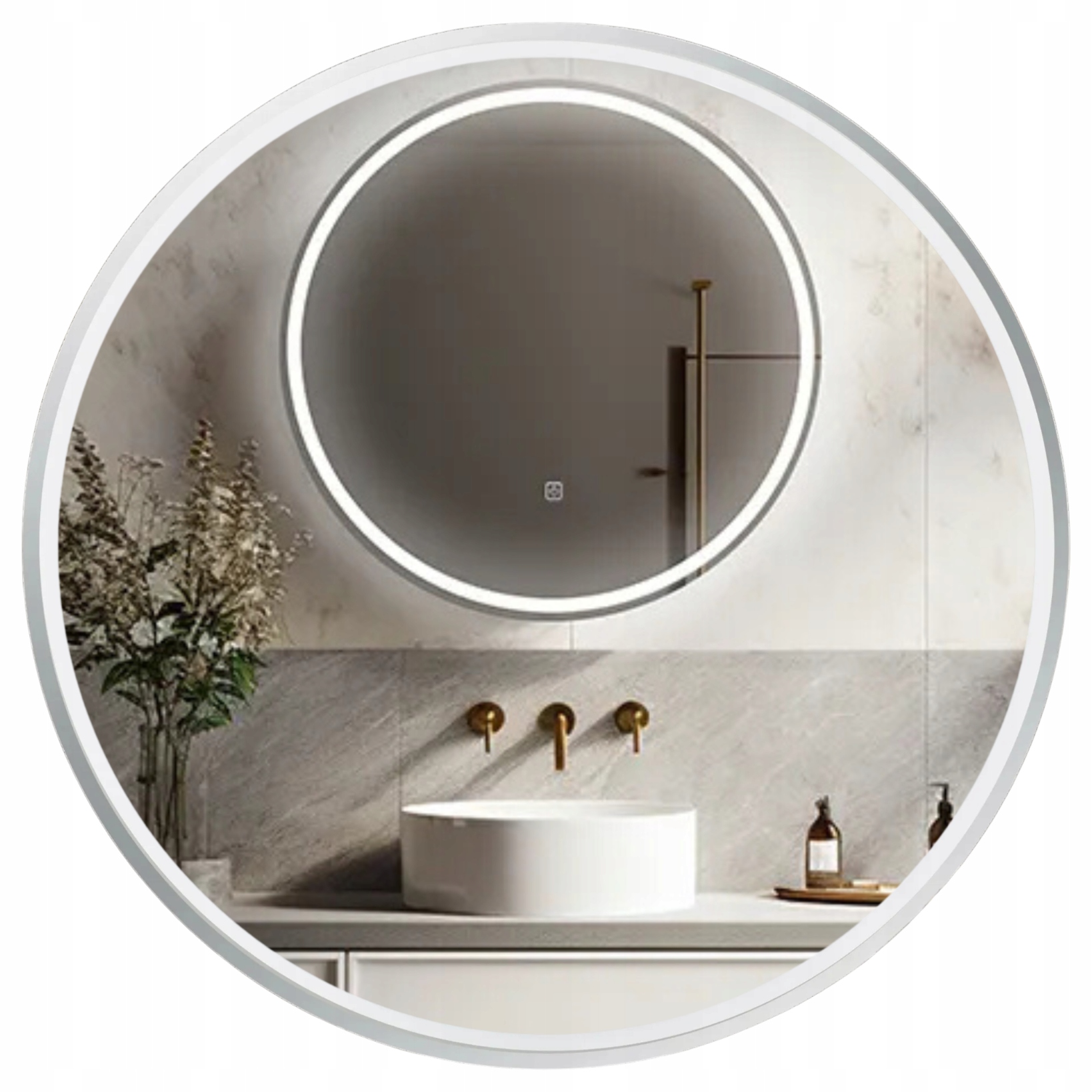 Balneo Zrcadlo Podsvícené Led 90 cm Koupelnové Nástěnné Kulaté Sun